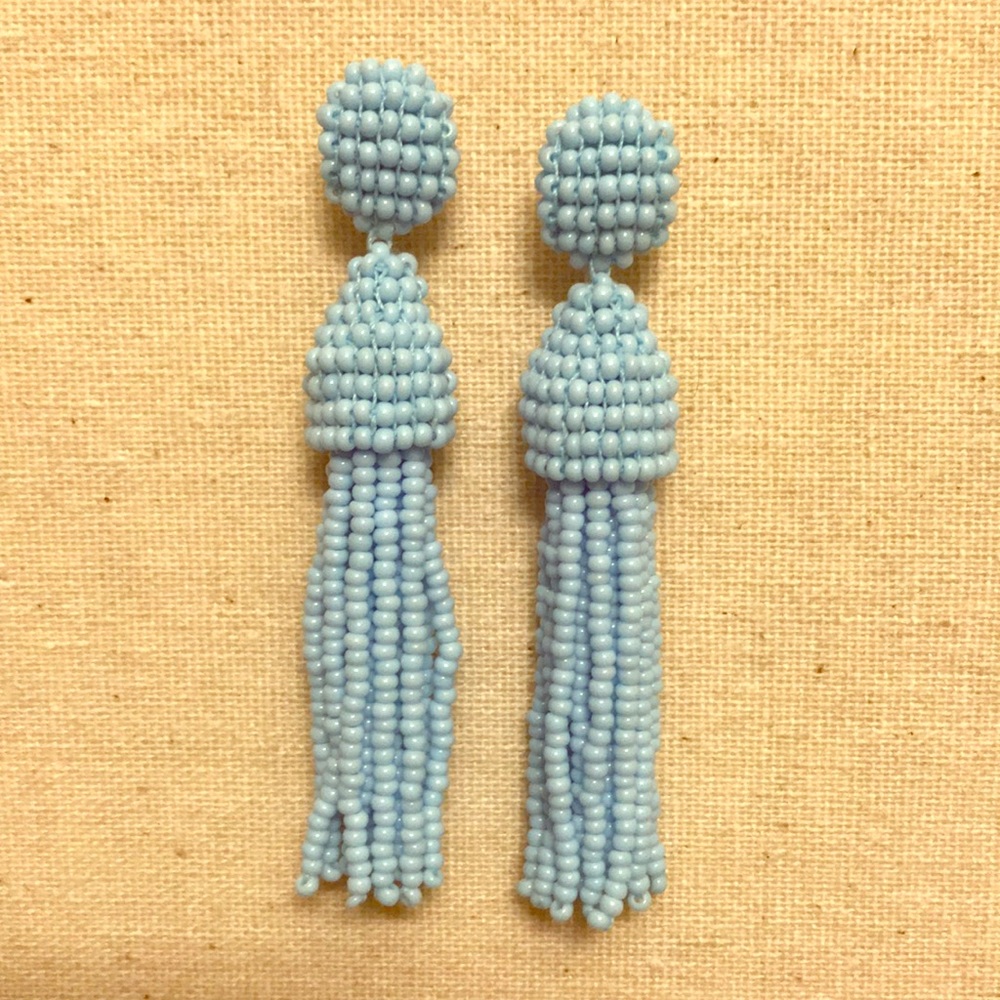 Baby Blue Tassel Earrings